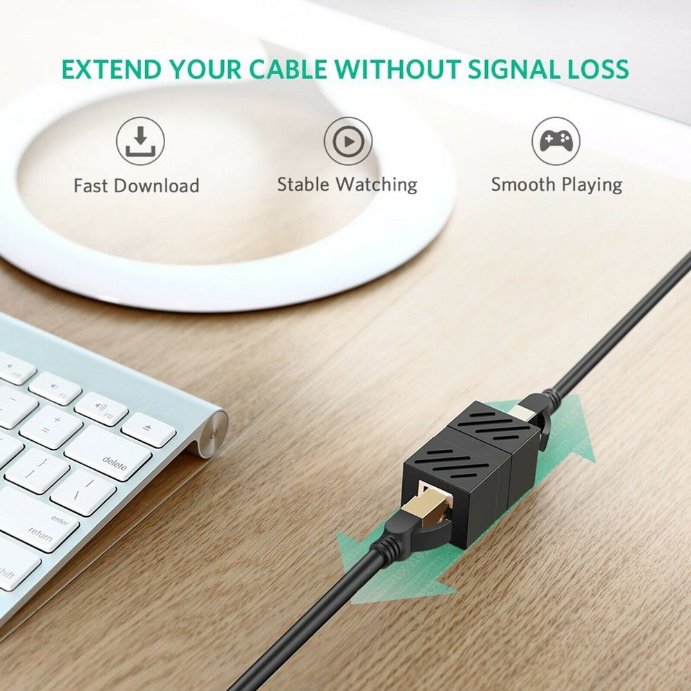 1-5PACK RJ45 Inline Coupler Cat6/Cat5e Ethernet Network Cable Extender Connector