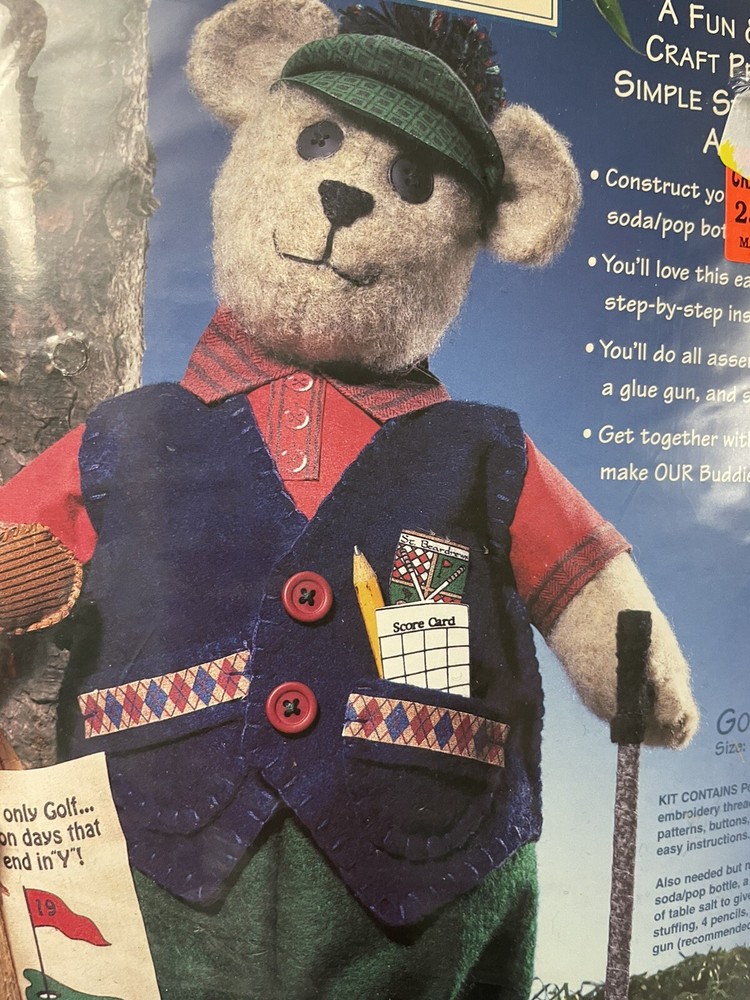 Dimensions Bottle Bubbies Golfer Bear Craft Project