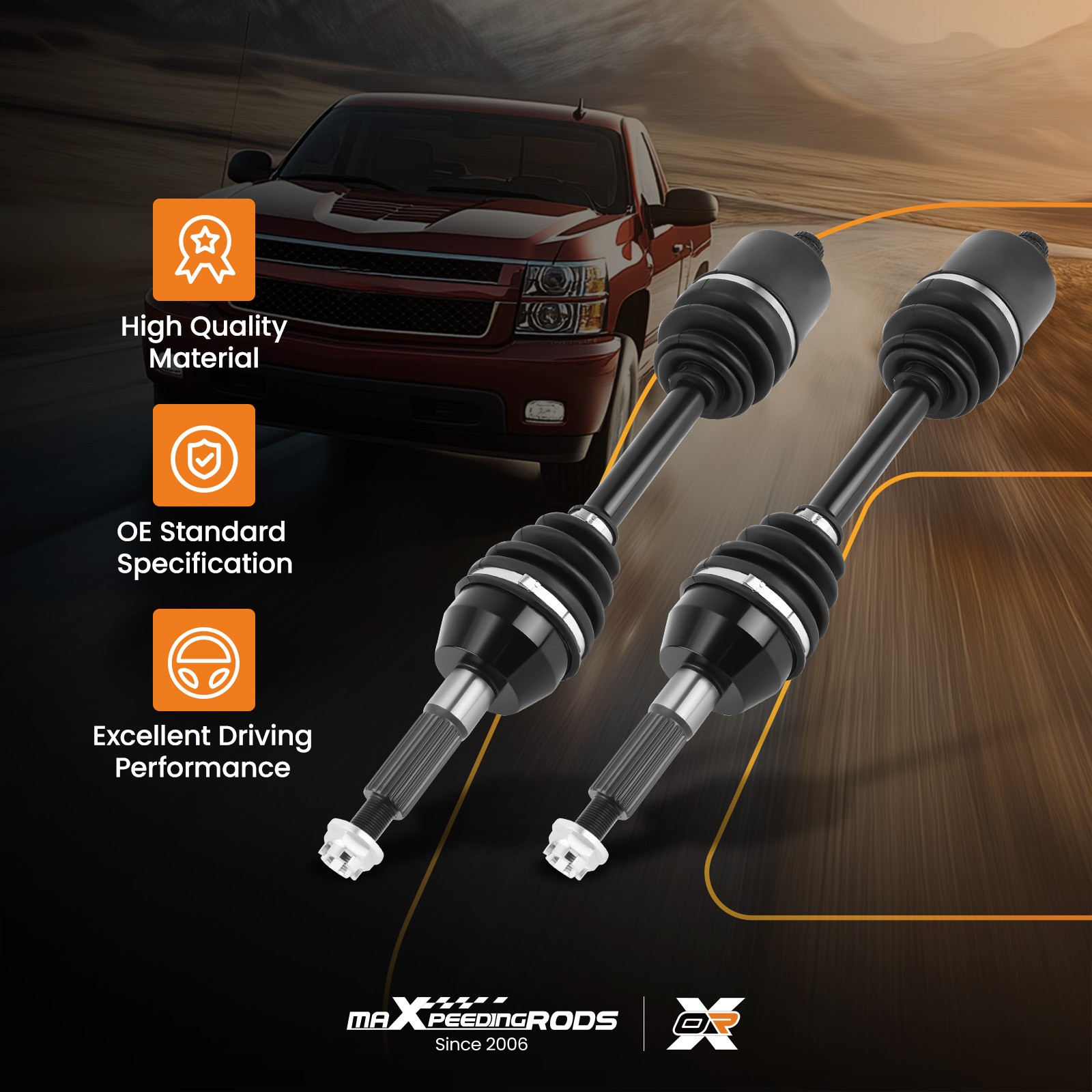 Pair Rear Left Right CV Joint Axle For Polaris Sportsman 450 HO 570 EPS 2016-20