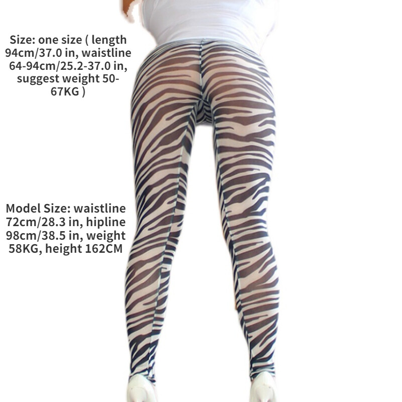 Women Stripe Mesh Leggings Sheer Fitness Skinny Pants Stretchy Outdoor Sexy