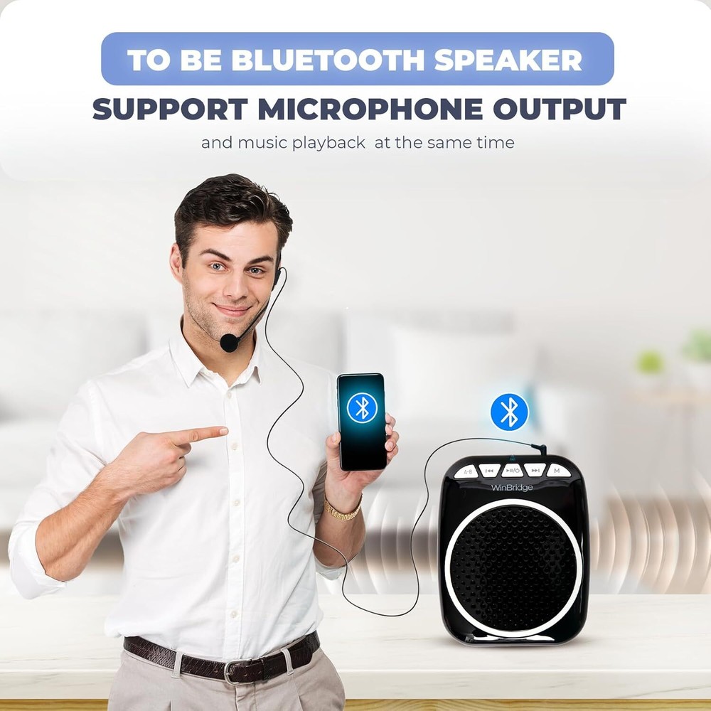 Portable Amplifier with Headset Microphone Personal Speaker Microphone