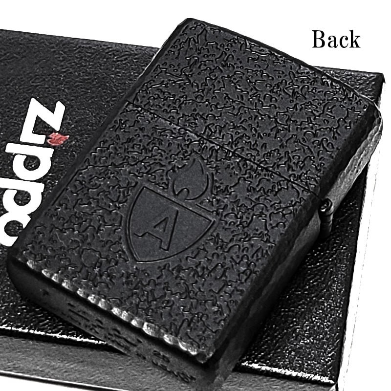 Zippo Armor Deep Black 3 Sided Router Processing Silver Metal Lighter Regular