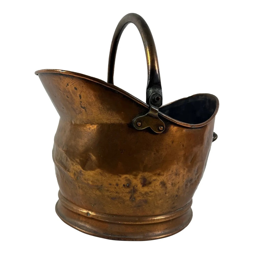 victorian copper helmet coal scuttle