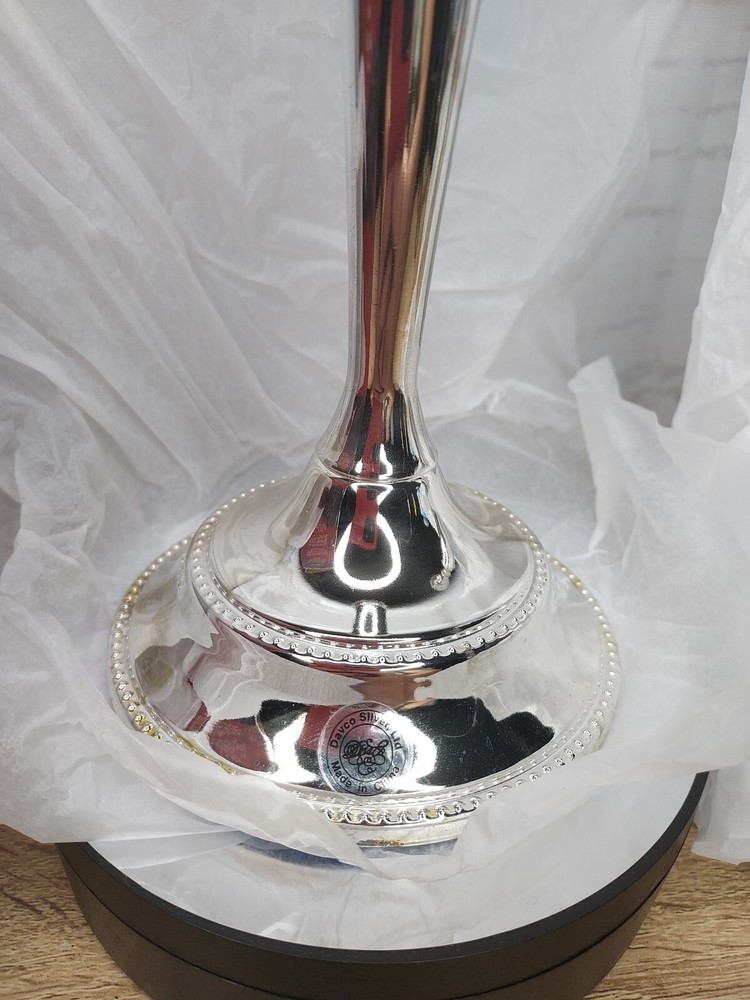 Davco Silverplate Taper Candle Candlesticks Elegant Scroll Design Table Decor