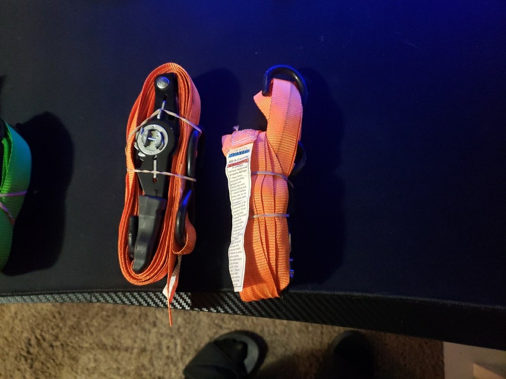 4 Pack 1 Inch Ratchet Straps. With Hooks