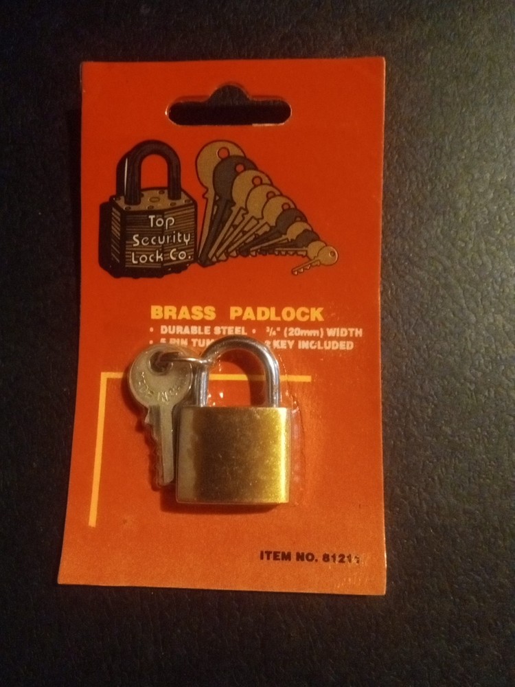 New Mini Solid Brass Luggage Padlock w/2 Keys