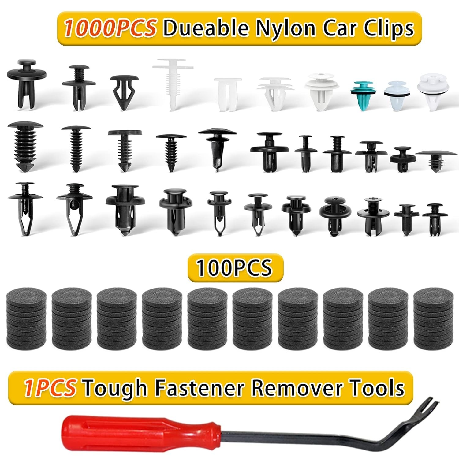 1101/1115/1295PCS Bumper Retainer Clips Car Rivets Fasteners Push Retainer Kit