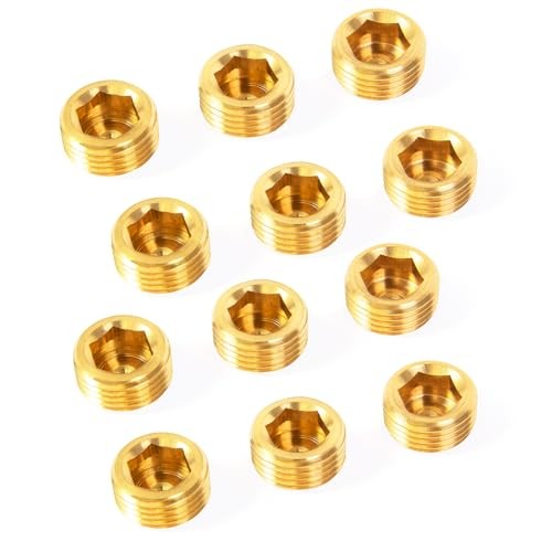 Brass Pipe Fitting Socket Pipe Plug Fitting Male 1/4" NPT Internal Hex Head
