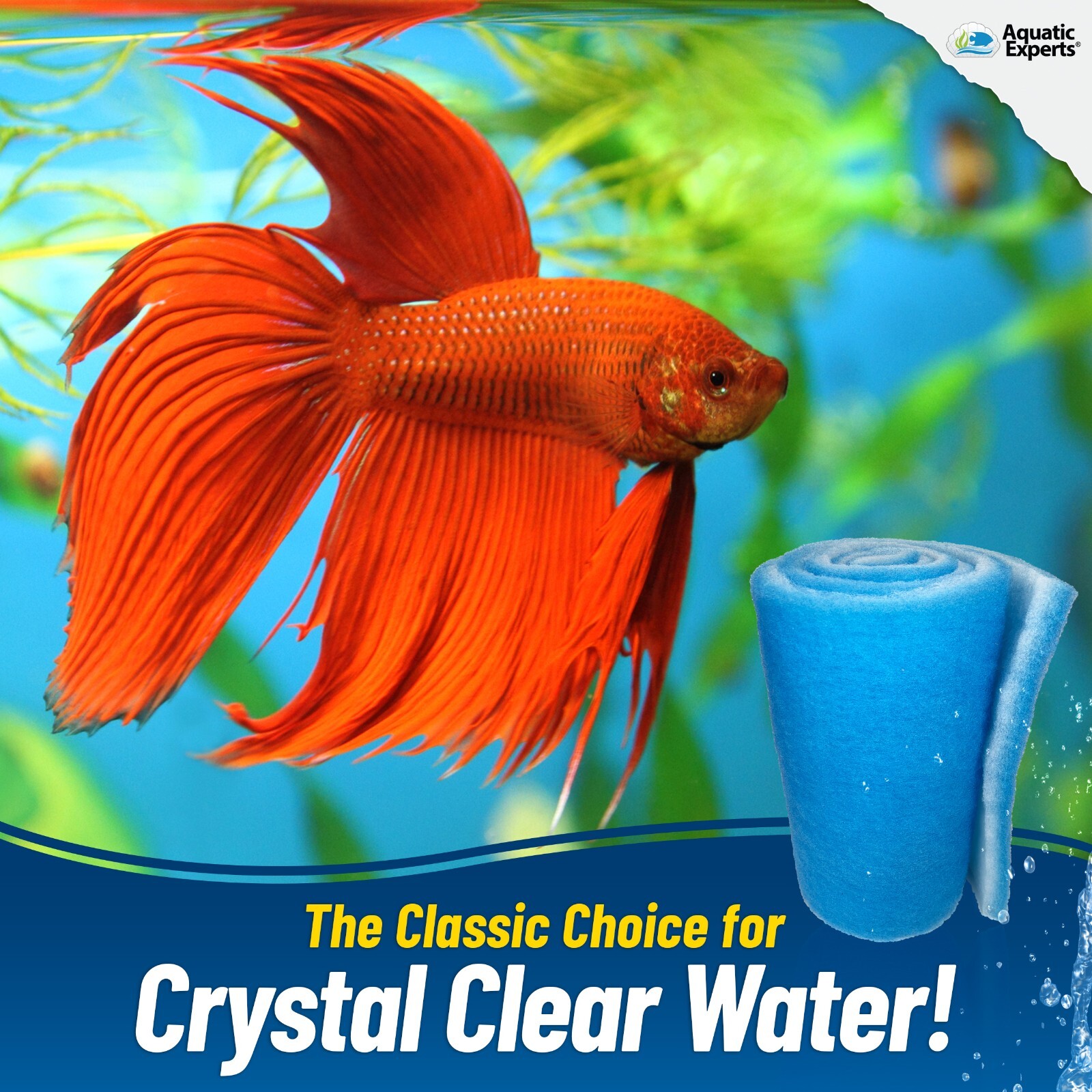 ClassicBlue Bonded Freshwater and Saltwater Safe Aquarium Filter Pad 0.75" Thick