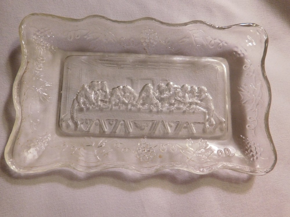 Last Supper Indiana Clear Glass Mini Dish Tray