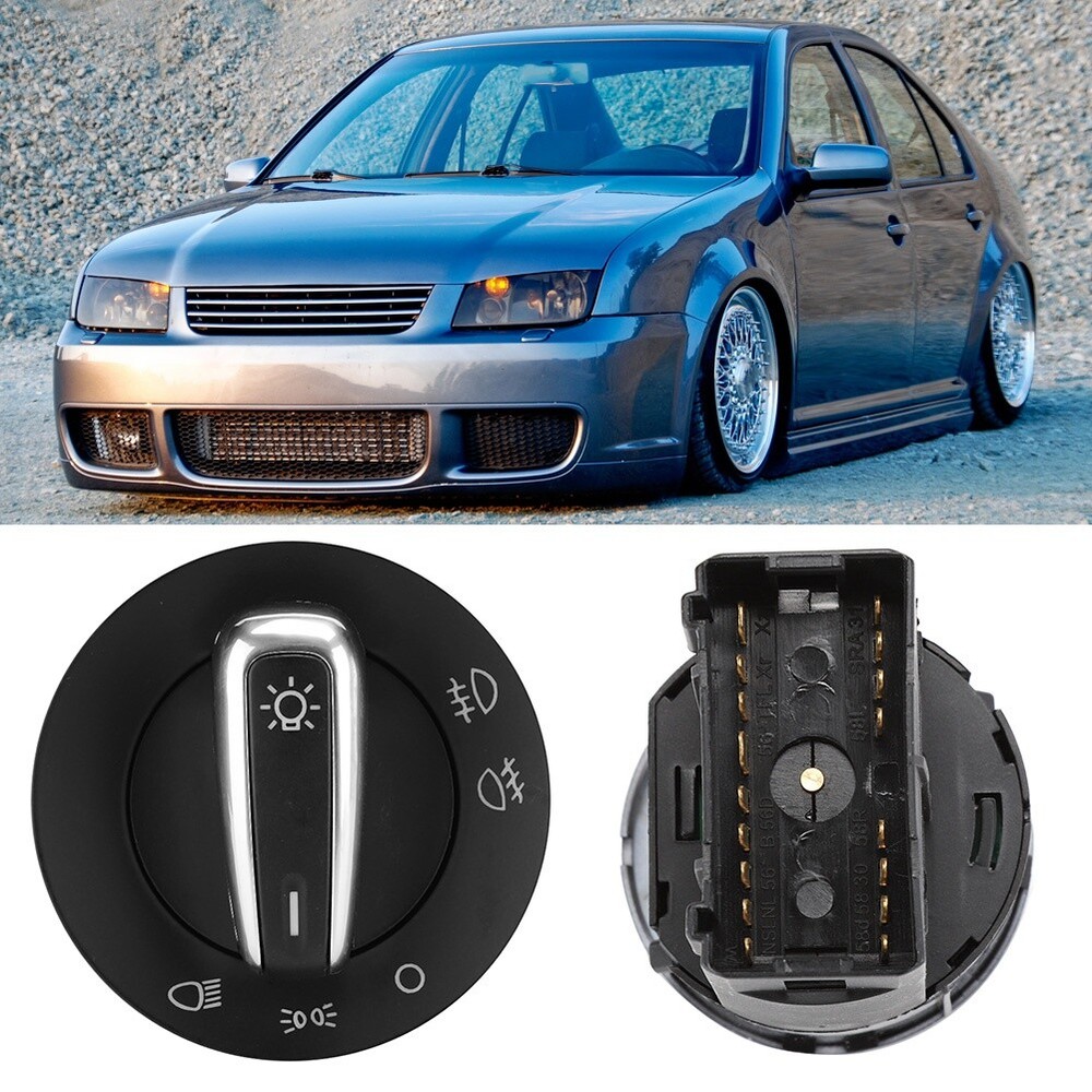 Auto Headlight Switch Chrome w/Light Sensor Module For VW Golf Mk4 Passat Polo☀️
