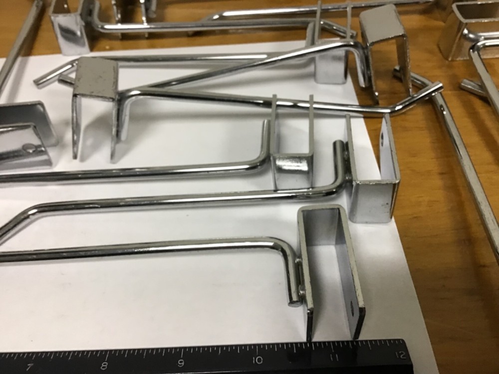 Qty (20) Econoco H6 Rectangular Tubing Display Hook, 6", Chrome Finish