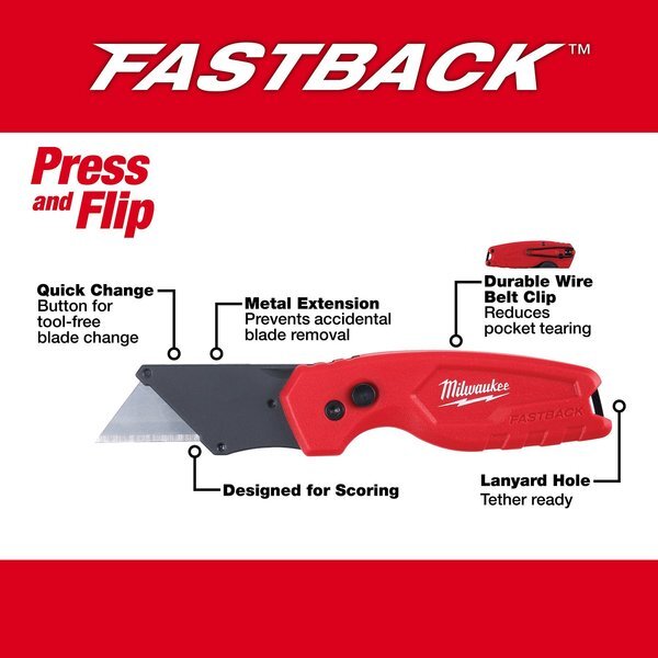 Milwaukee Tool 48-22-1503 Fastback Folding Utility Knife Set