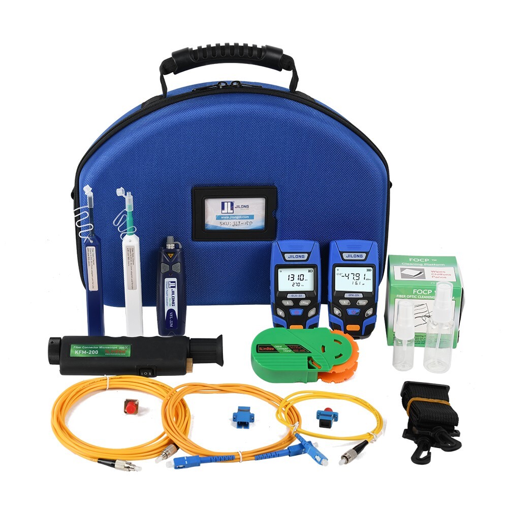 High End FTTH Optical Fiber Test Tool Kit Include OPM, OLS,VFL,Fiber Microscope