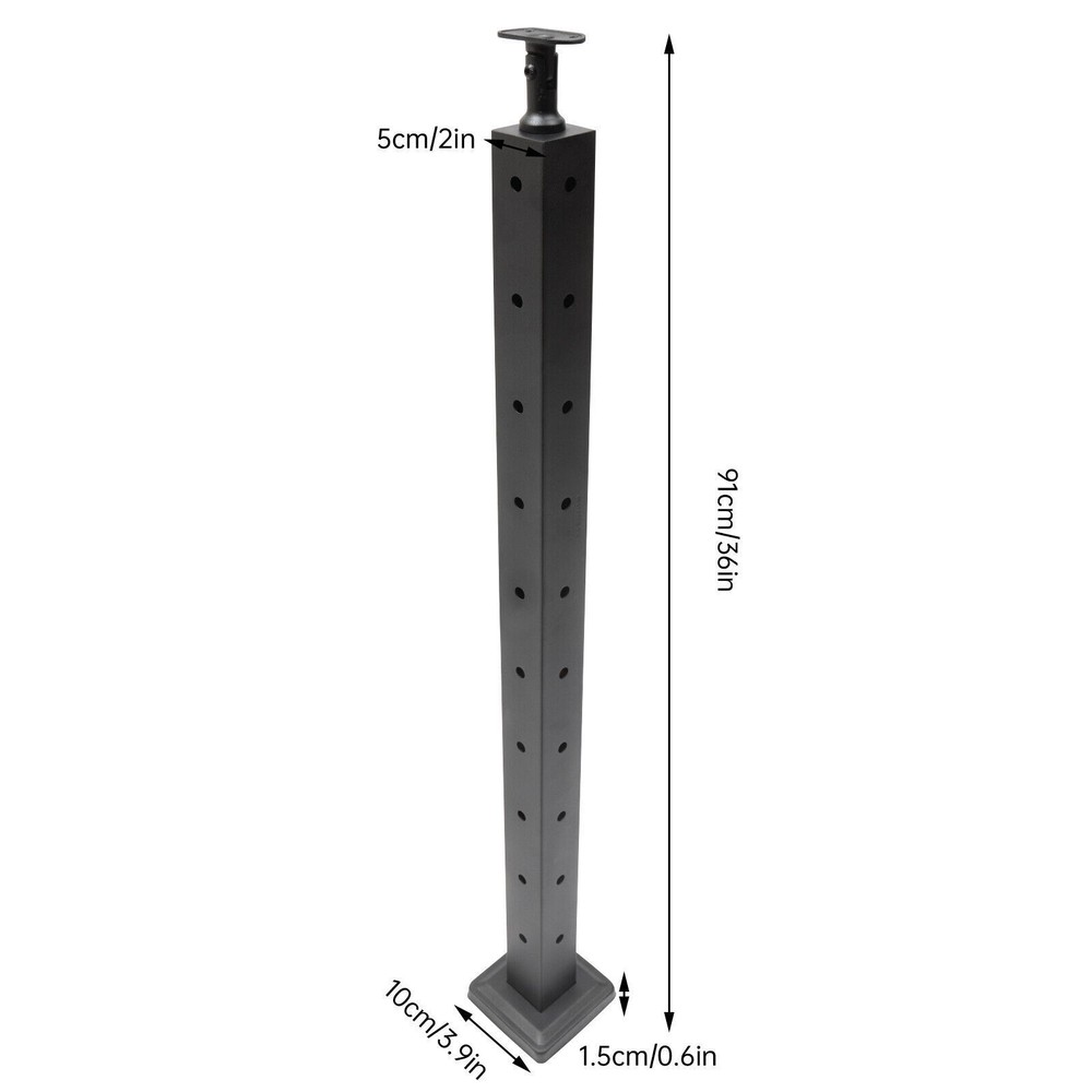 Cable Railing Post Corner Post 36''x2''x2'' Stainless Steel Pre-drilled Posts