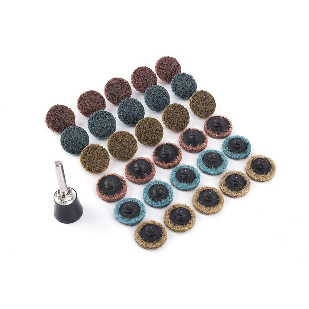 31Pcs 1'' Surface Conditioning Buffing Dics Quick Change Prep Polishing Pad S...
