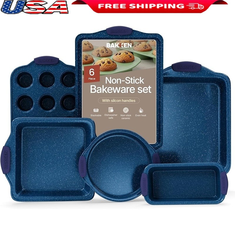 Nonstick Carbon Steel Bakeware Durable Versatile Dishwasher Safe Kitchen Set New