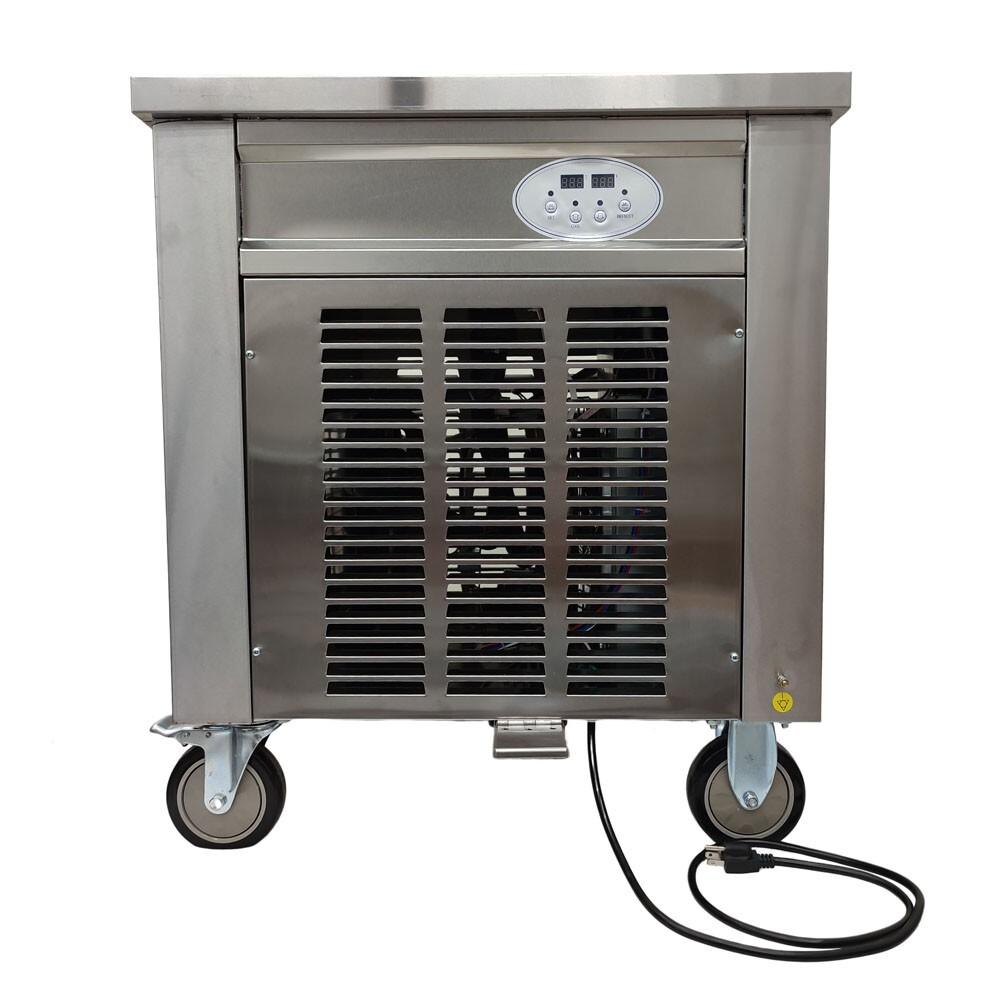 19*19in 110V Commercial Square Rolled Ice Cream Maker Frozen Yogurt Machine