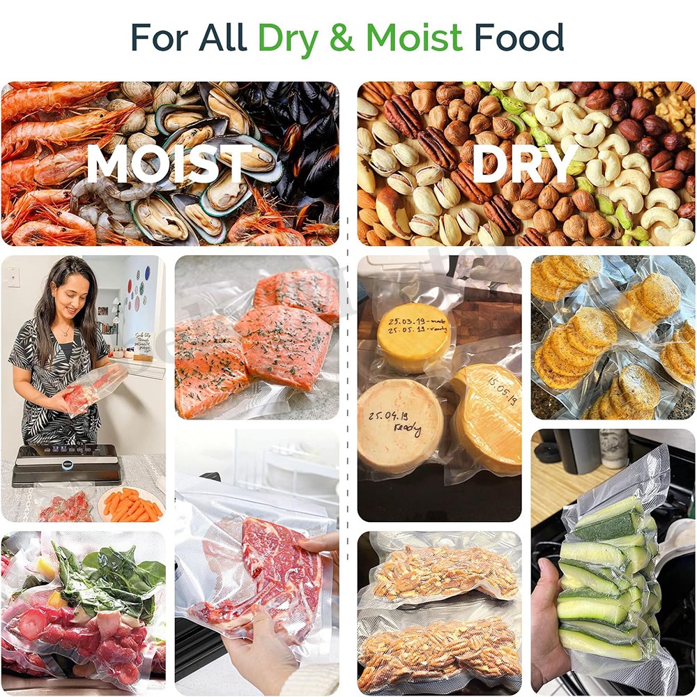 8"x50' Giant Rolls Vacuum Sealer Bags Embossed Food Saver Storage Bag BPA Free