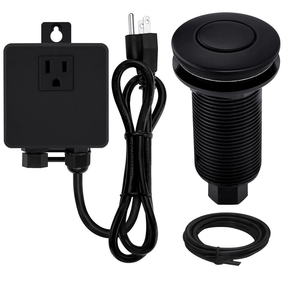 SINKINGDOM Garbage Disposal SinkTop Air Switch Kit with Long ButtonBrass