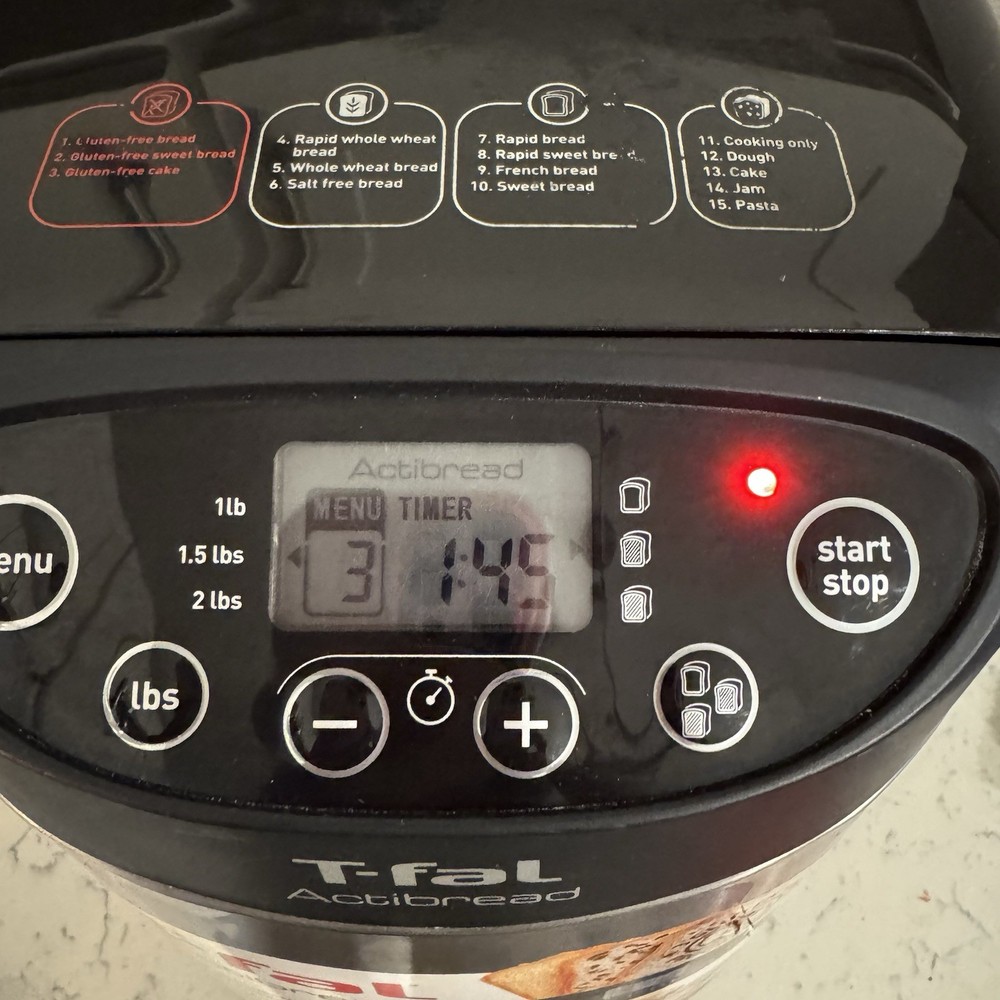 T-Fal ActiBread Programmable Bread Machine. 3 Gluten free settings.