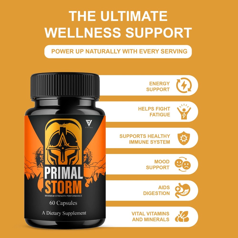 Primal Storm Performance Support, PrimalStorm Capsules (60 Capsules)