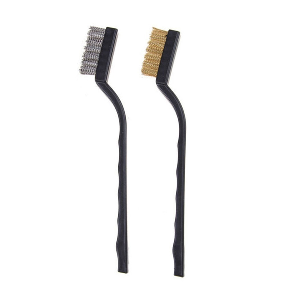 6x Wire Brushes For Cleaning Welding Slag Rust Scratch Plastic Curved Handle