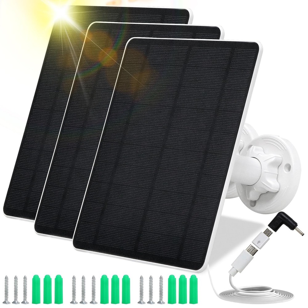 Solar Panel for Security Camera,5W USB Solar Panel for Cameras DC 5V,Camera S...