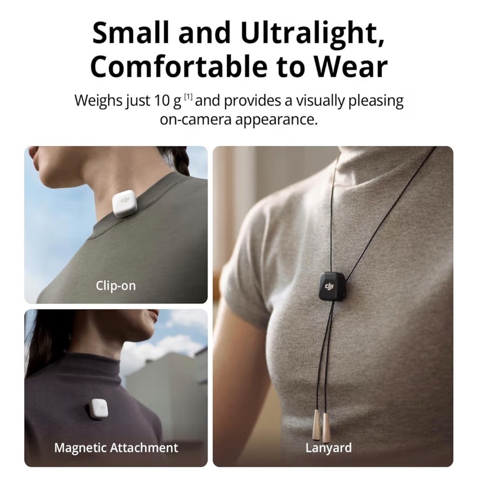 DJI Mic Mini Transmitter Infinity Black Ultralight Wireless Lavalier Microphone
