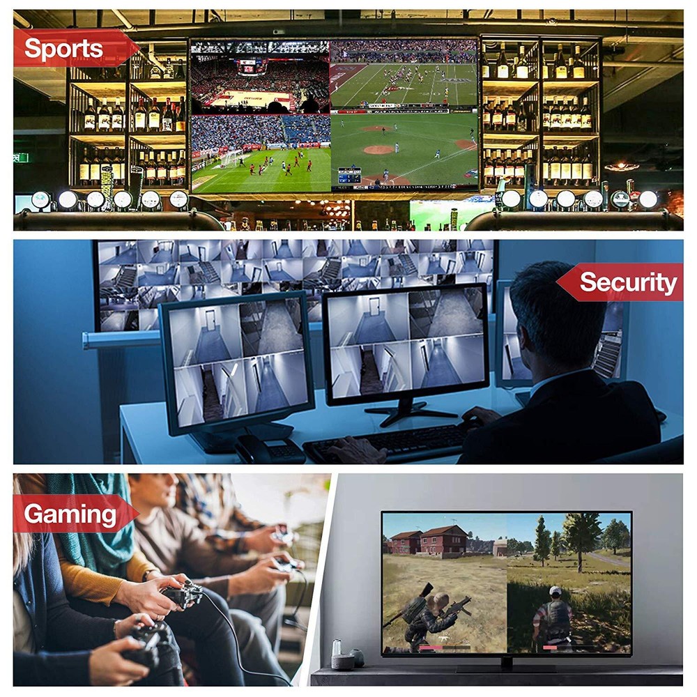 4K 9x1 HDMI Quad Multi-viewer 9 Channel Seamless Switch Screen Splitter Divider