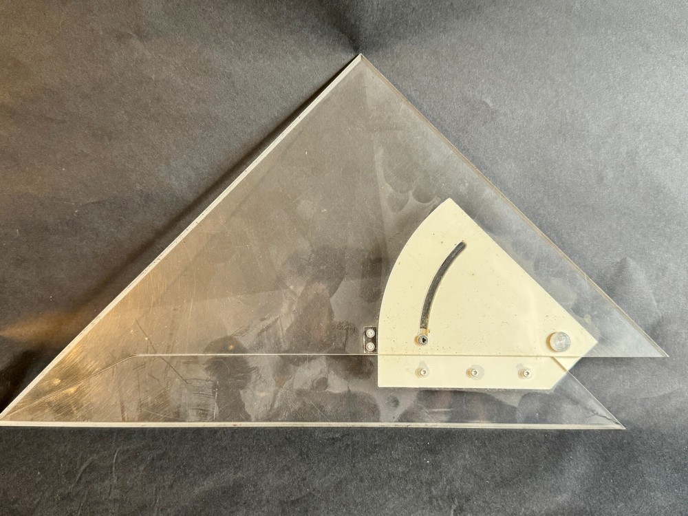 VINTAGE 25CB UNIQUE ADJUSTABLE TRIANGLE RULE RULER MEASURE