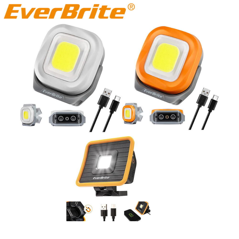EverBrite Rechargeable 1000 Lumens Work Light Orange/White/COB Work Light 3Modes