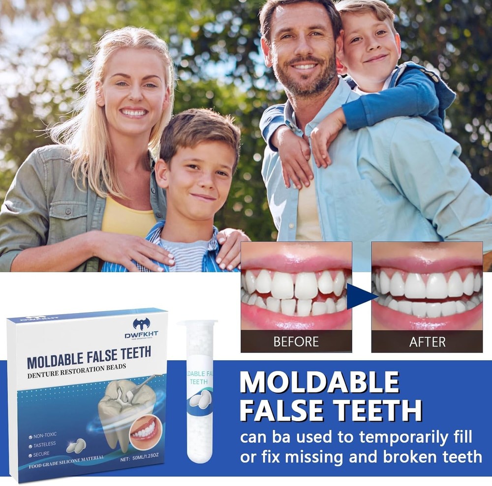 Tooth Repair Kit, Moldable False Teeth, Tooth Replacement Missing Teeth, Teeth F