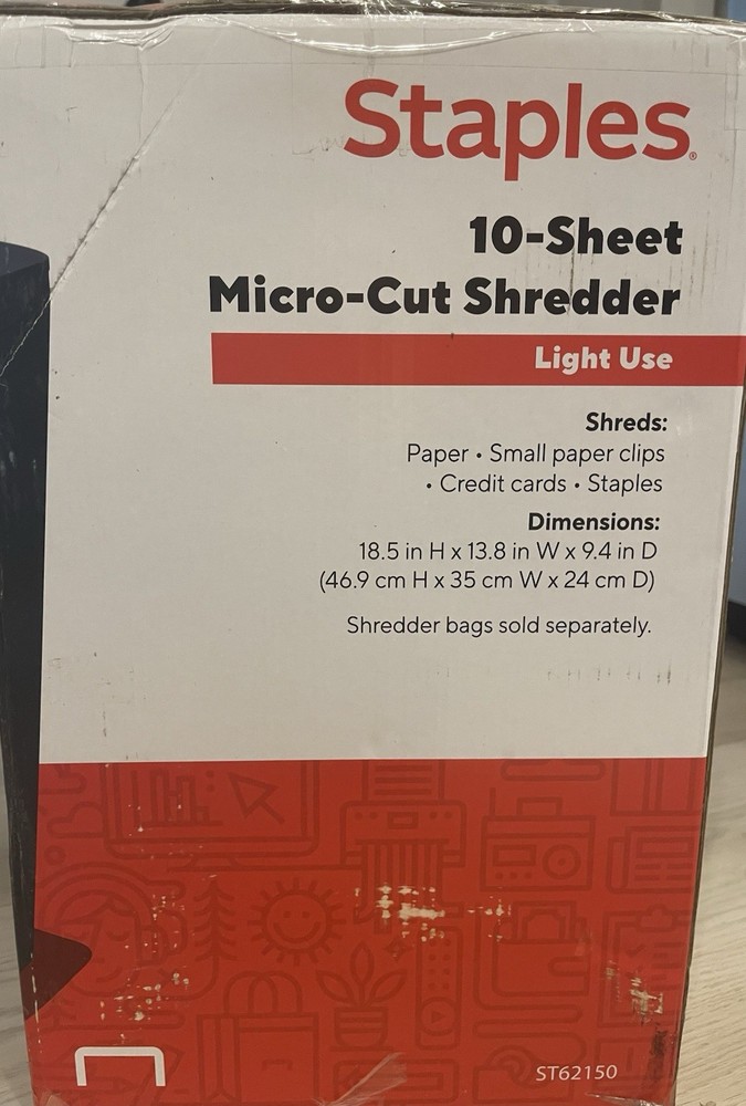 Staples 10 Sheet Micro Shredder