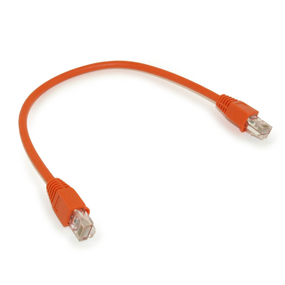 1ft Cat5E Ethernet RJ45 Patch Cable  Stranded  Snagless Booted  ORANGE
