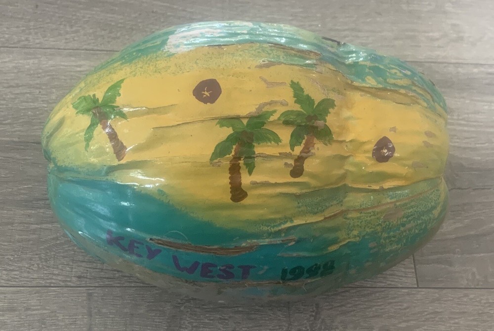 Hand Painted Coconut "key West 1998"