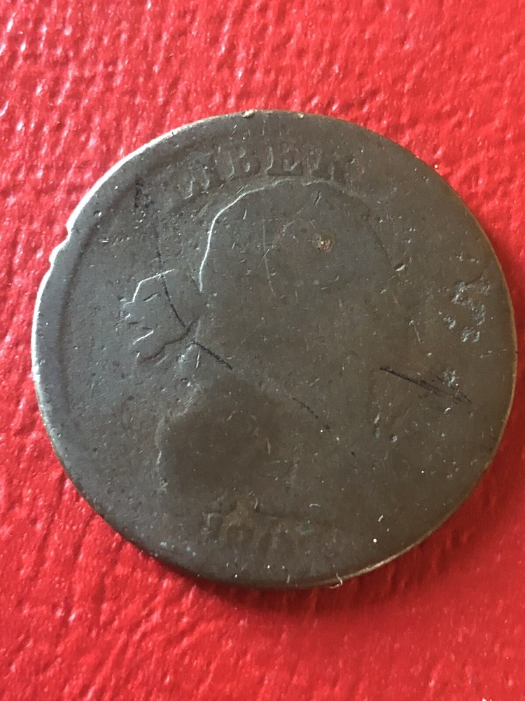 1807 Draped Bust Large Cent S-276 Medallic Die Alignment Reverse Rotated 180
