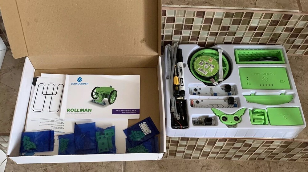 Rollman STEM Learning Educational DIY Robot Kit Block Green New