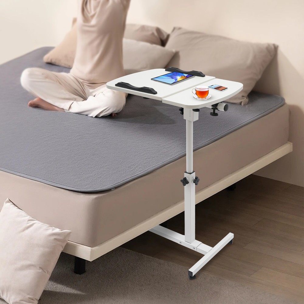 Adjustable Laptop Desk Rolling Notebook Computer Stand Food Tray Bed Sofa Table