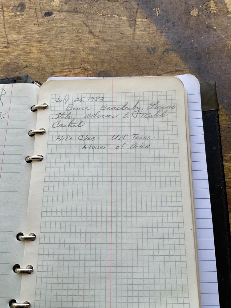 Gfeller geologist map/notebook case with 1983 notebook