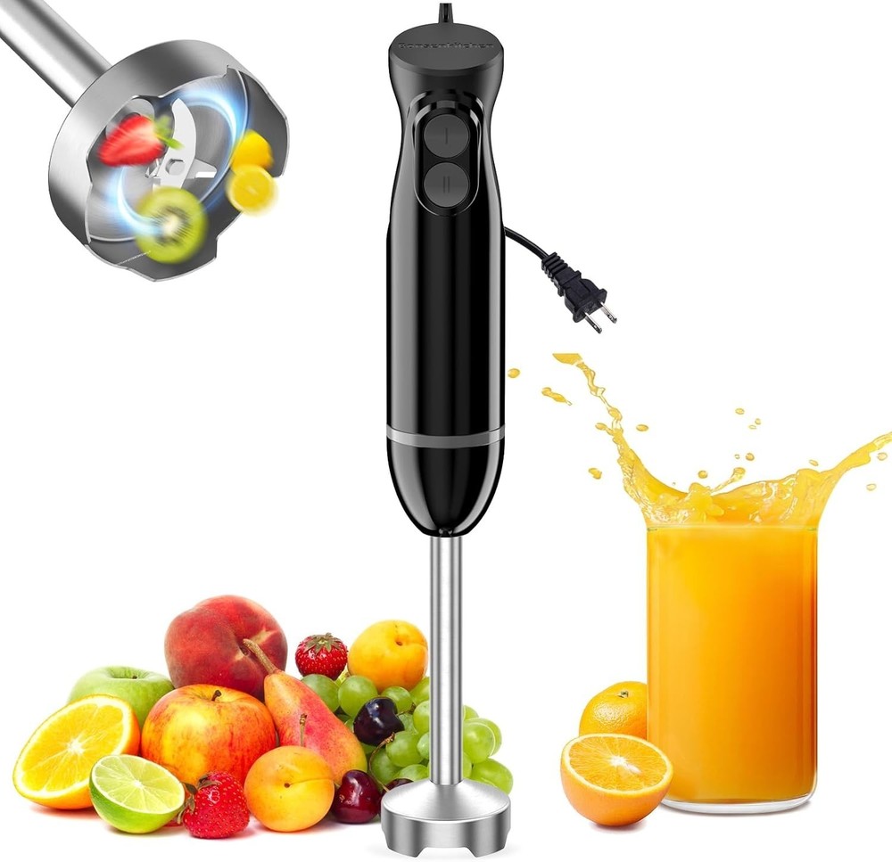 Versatile Immersion Blender with Compact Design for Smoothies, Marinades & More