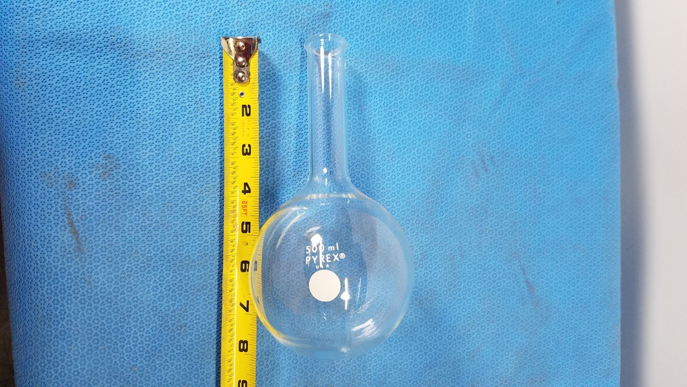 PYREX 500mL Single Neck Round Bottom Boiling Flask Lab Glassware