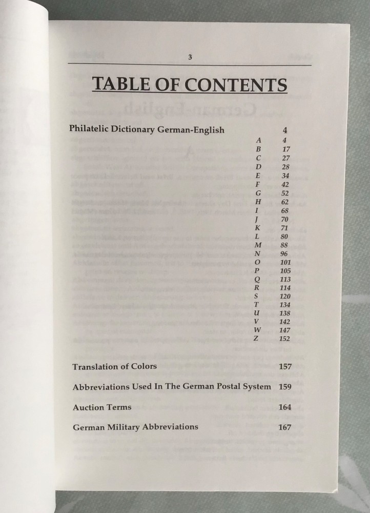 German -English Philatelic Dictionary