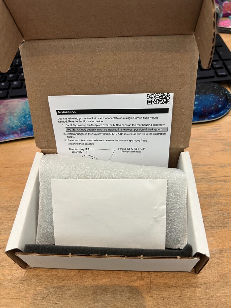 Crestron CBD-FP-ASCENT-A/GRY, Ascent Solid Metal Faceplate, Anodized Gray