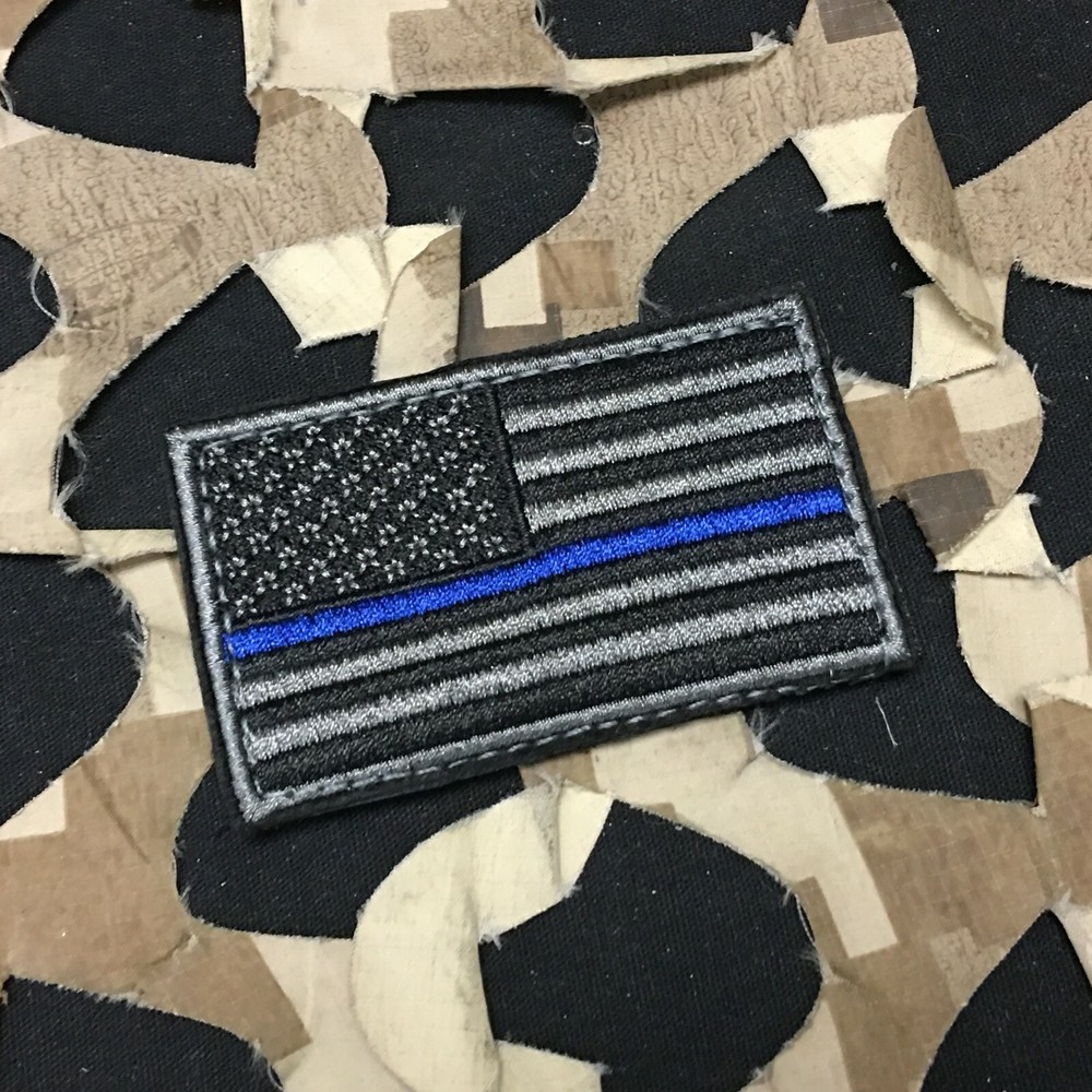 NEW Warrior Morale Patch - US Flag - Black/Grey/Blue