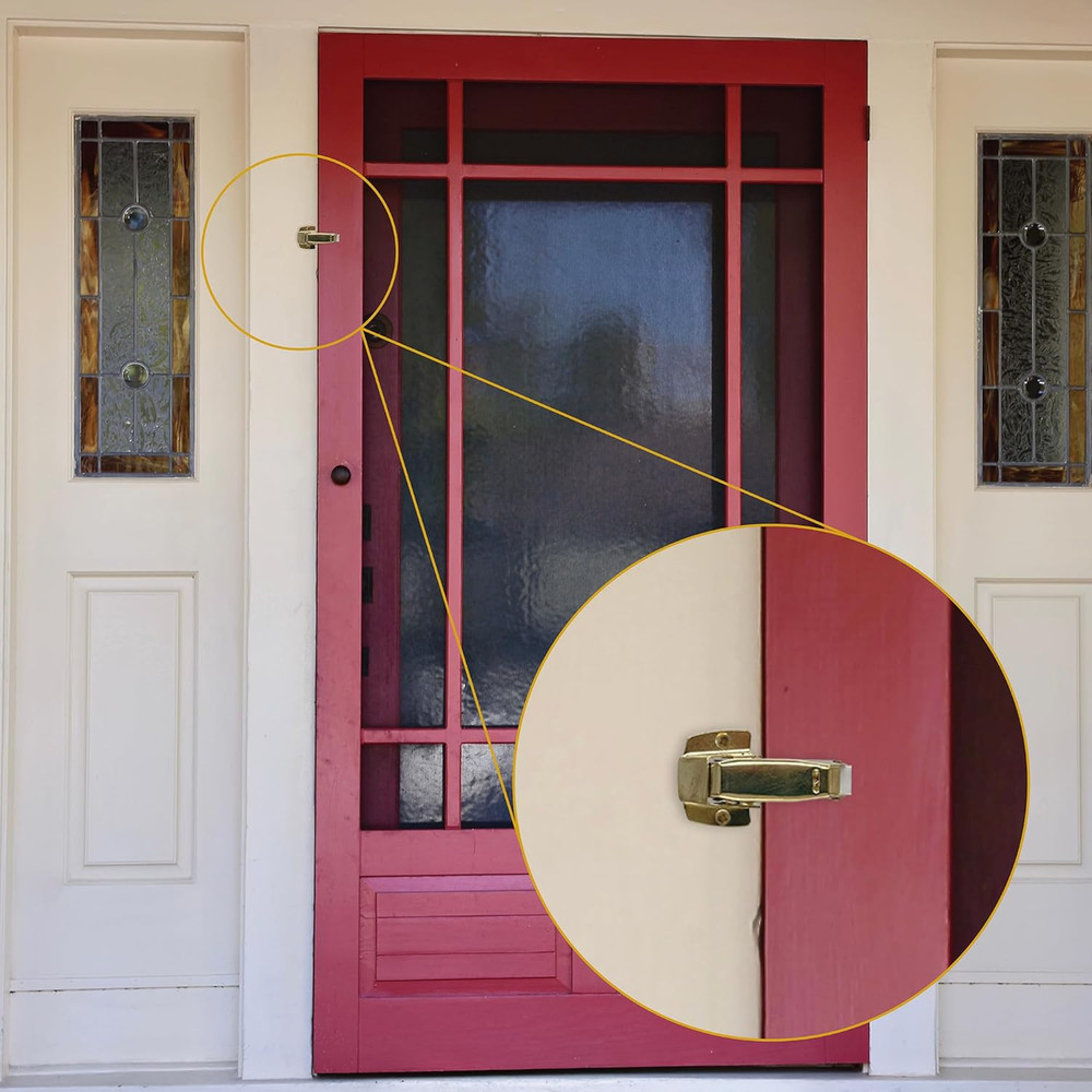 Brass Plated Screen Door Spring Loaded Catch
