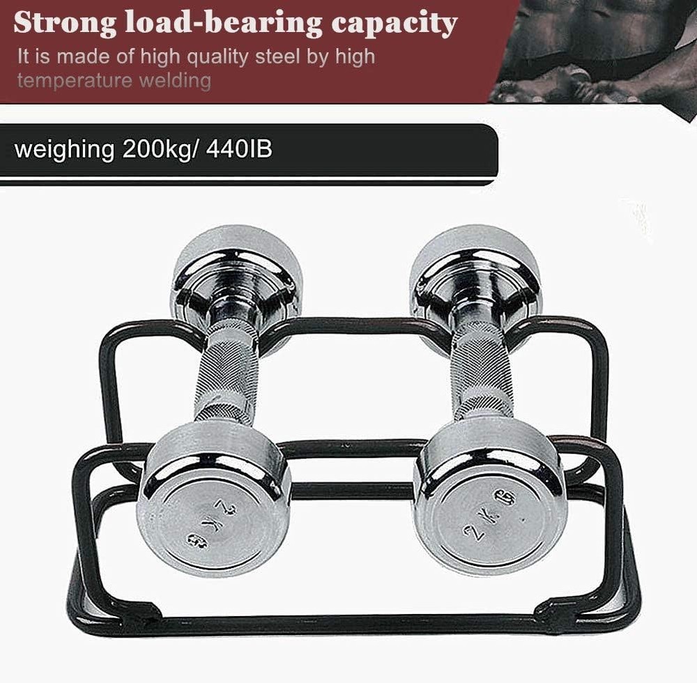 2 IN 1 Dumbbell Rack/Barbell Rack Holder Solid Steel Make Strength training