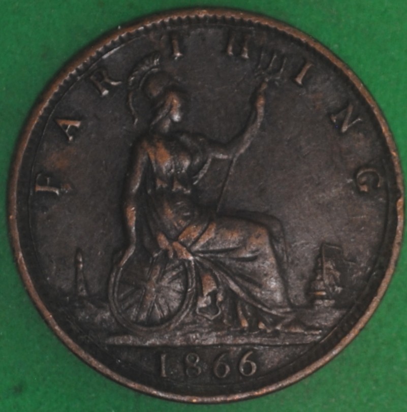 1866 Great Britain Farthing XF