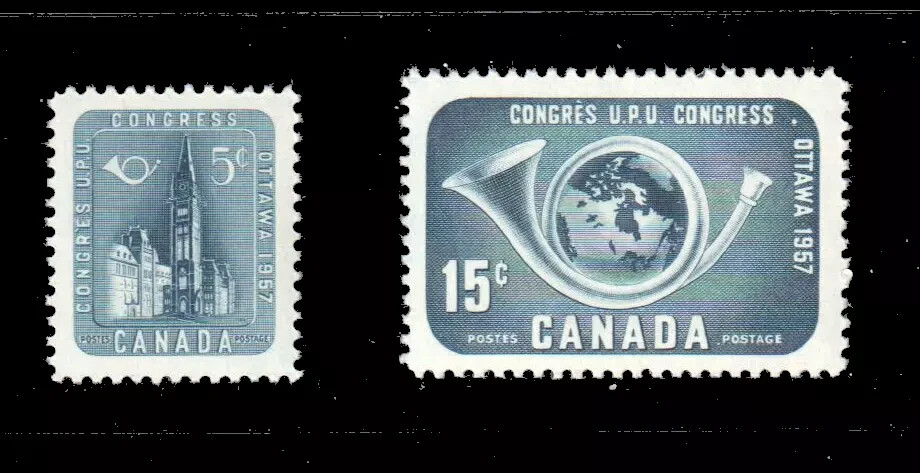 Canada, #371-72 UPU issue, 1957,  MNH