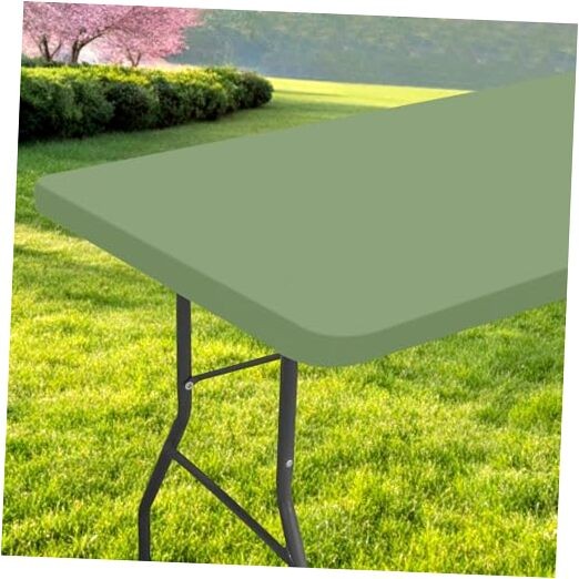Rectangle Table Cloth, Waterproof Elastic Fitted 72" x 30" (Rectangular) Green